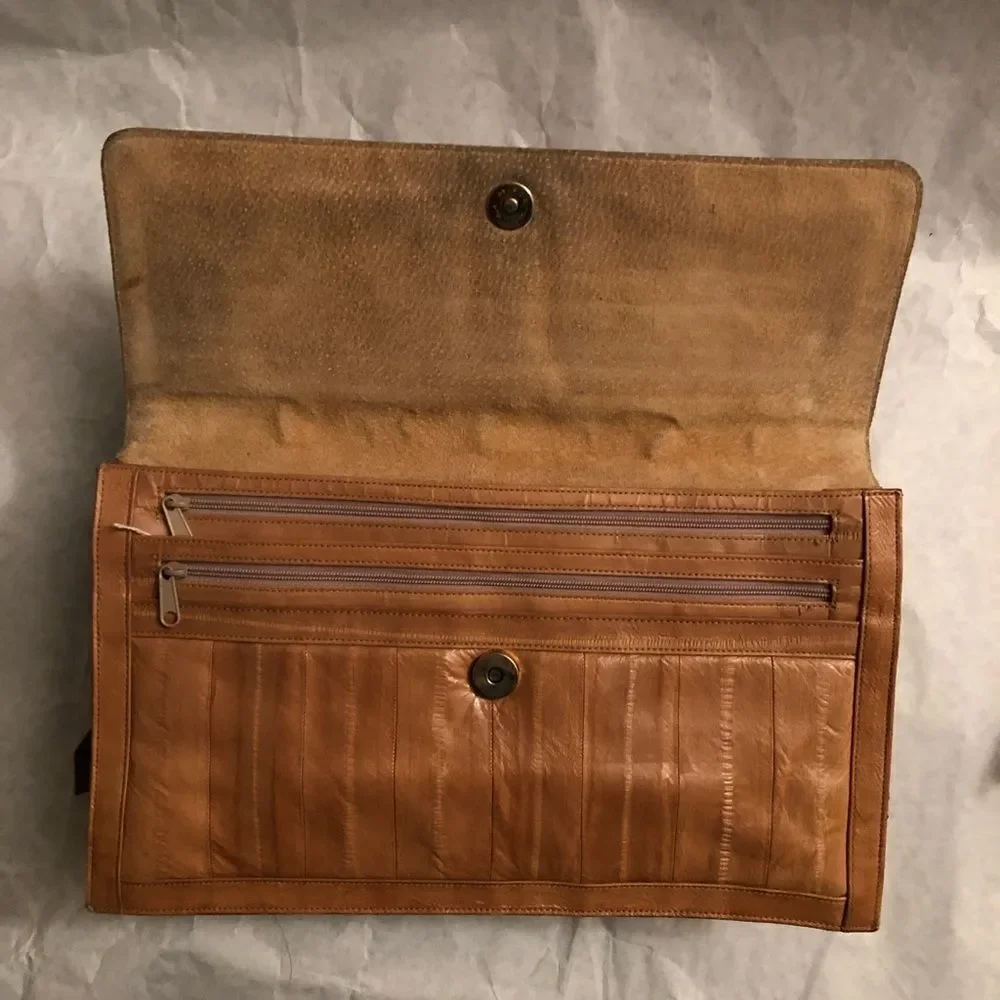 Leather of the Sea Genuine Eel Skin Clutch